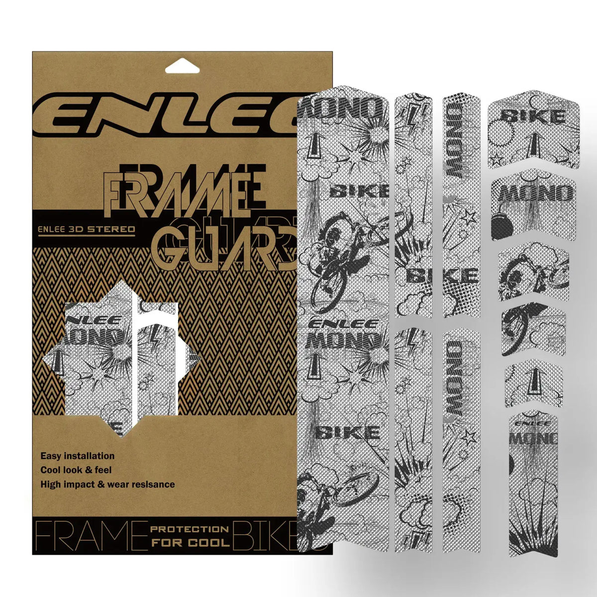 Enli Full Set 3D 3M Bicycle Frame Protective Film Wear resistant and Leave No Trace Mountain Bike Frame Protective Film by InterCyprus Trading Ltd