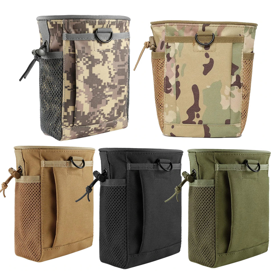 Borsa per Munizioni Molle in Nylon Tattico con Parte Superiore a Corda e Cintura Utility