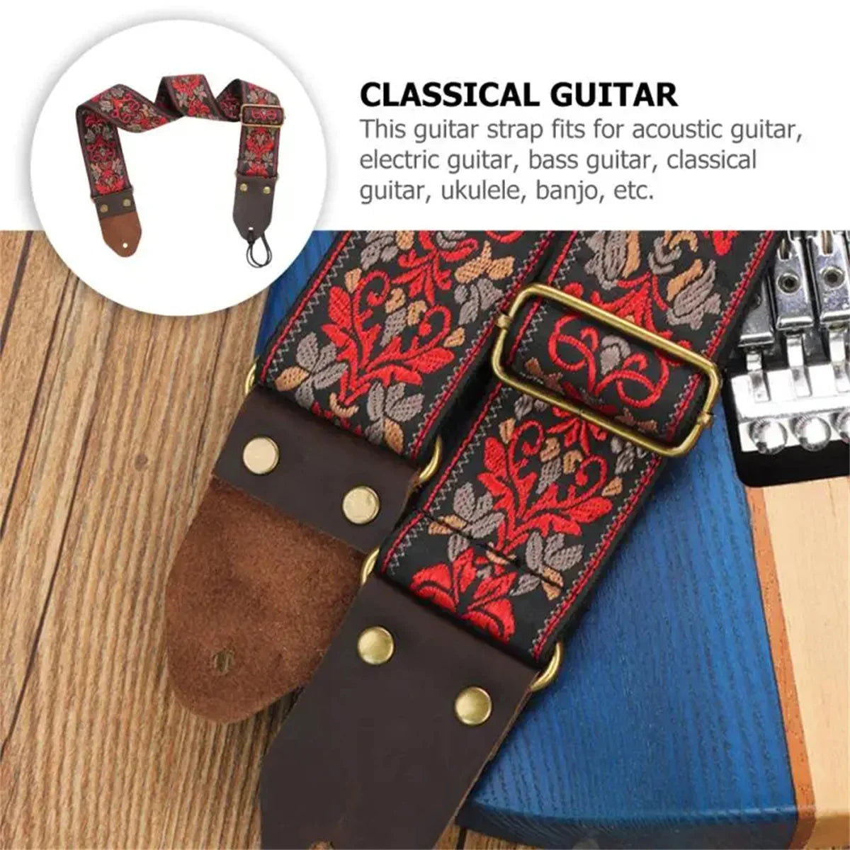 Miwayer Guitar Strap &ndash; Vintage Floral Breathable Comfort