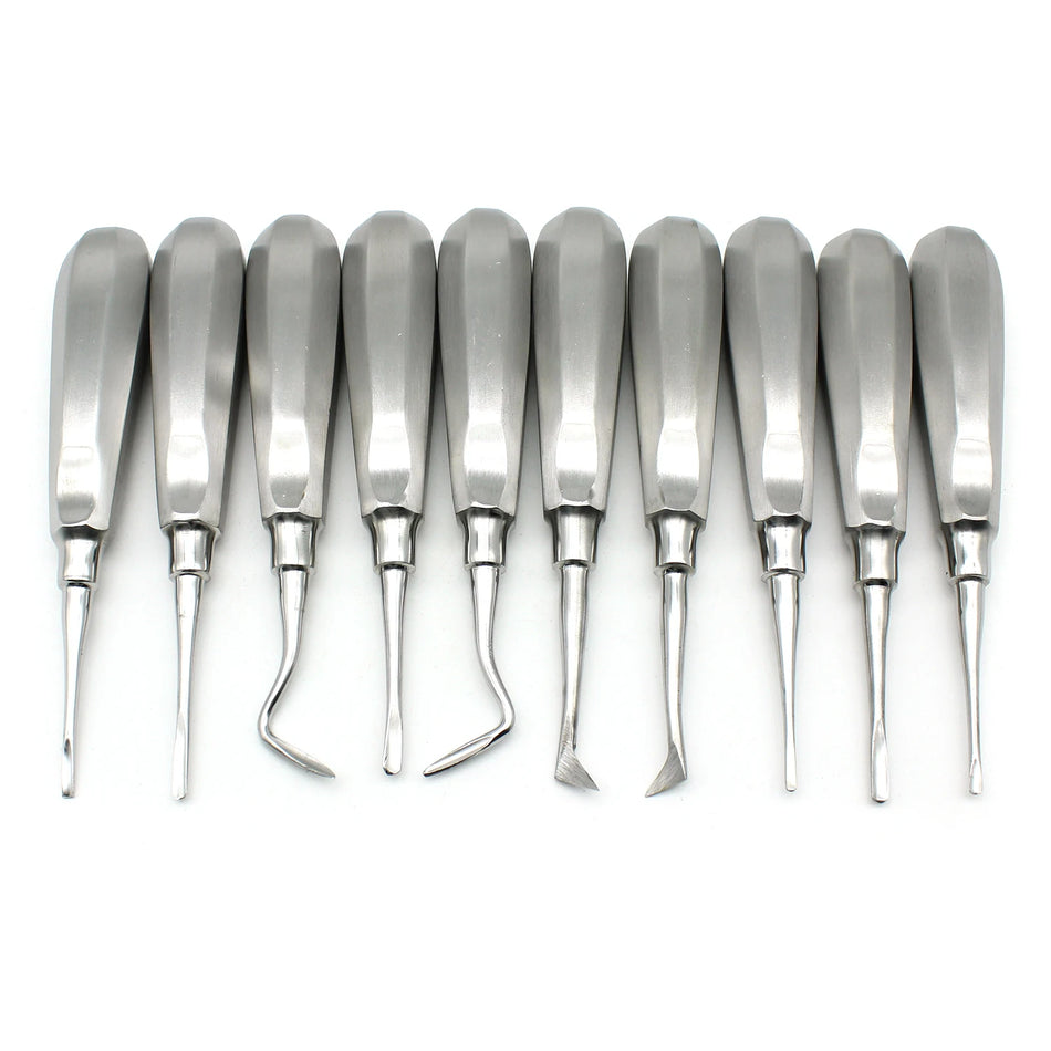 10pcs Dental Elevator Set &ndash; Stainless Steel Curved Root Lift