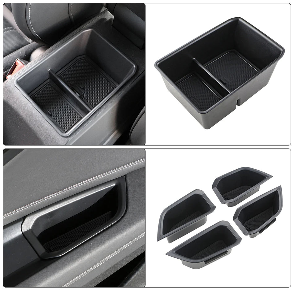 Cutie de cotieră pentru consolă centrală, plastic ABS durabil și suport din cauciuc anti-derapant pentru Audi Q4 E-Tron