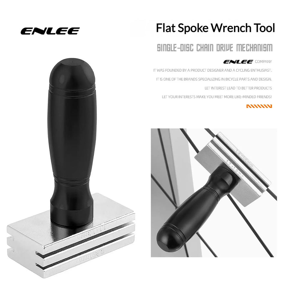 ENLEE TL-236 Flat Spoke Wrench 45# Steel Tool Head 4-Slot 0.8-1.9mm Spoke Nut Wrench Bicycle Wheel Assembly & Adjustment Tool by InterCyprus Trading Ltd