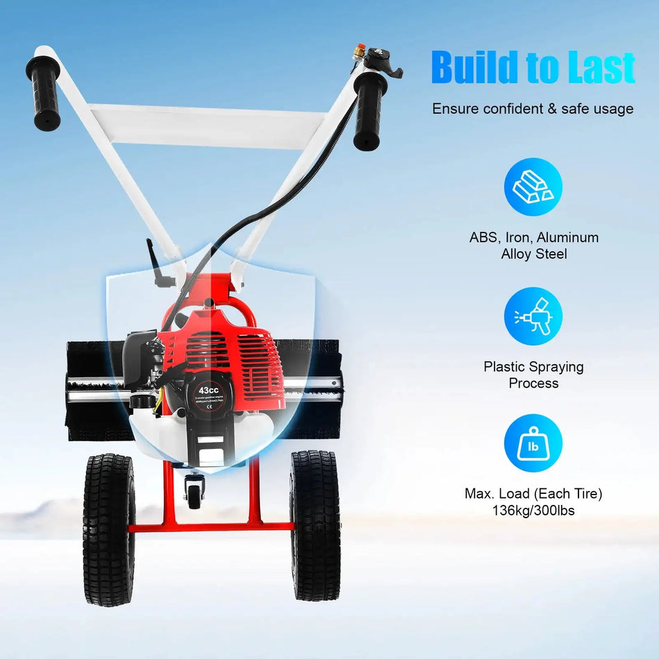 Lawn Yard Sweeper &ndash; Powerful 1.7hp 43cc Air Cooled Engine