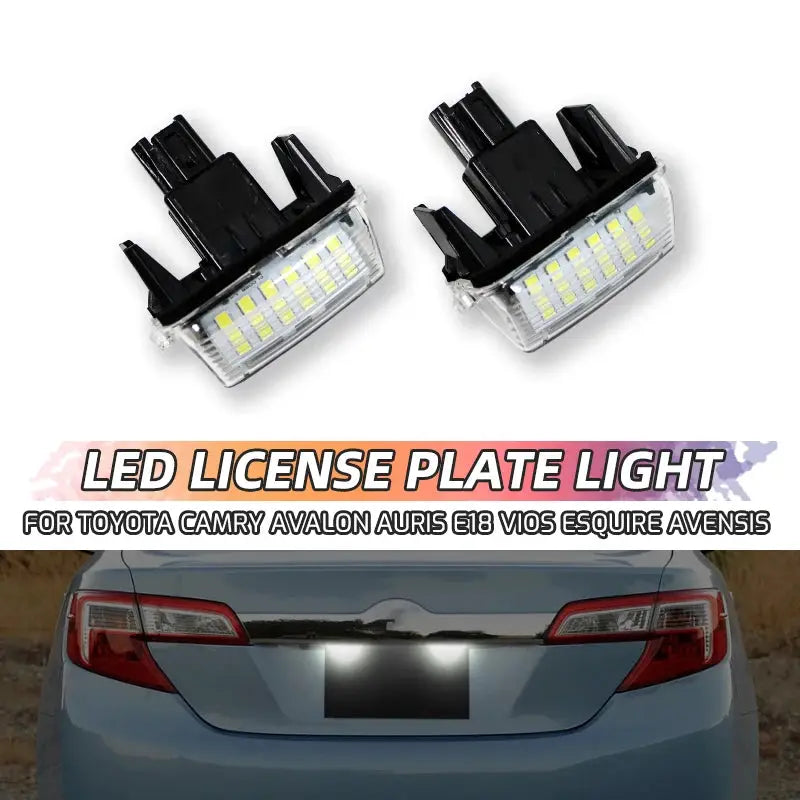 2Pcs LED License Number Plate Light Lamps for Toyota Camry Avalon Auris E18 Vios Esquire Avensis Esquire EZ Noah Proace City SAI by InterCyprus Trading Ltd