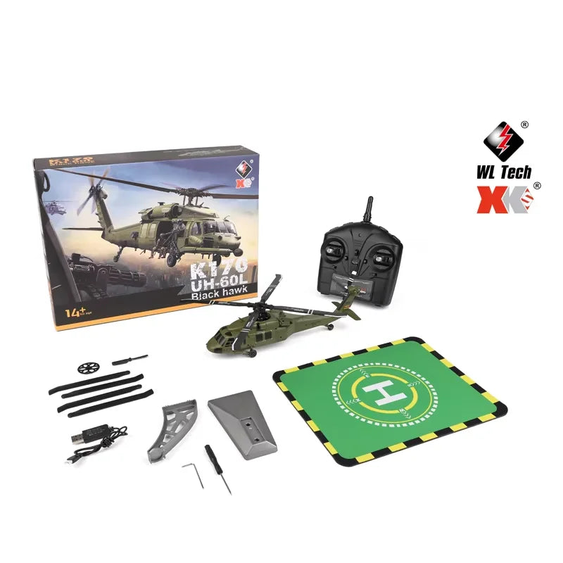 WLtoys K170 RC Helicopter &ndash; 6-Axis Gyroscope Stability Green 1 battery