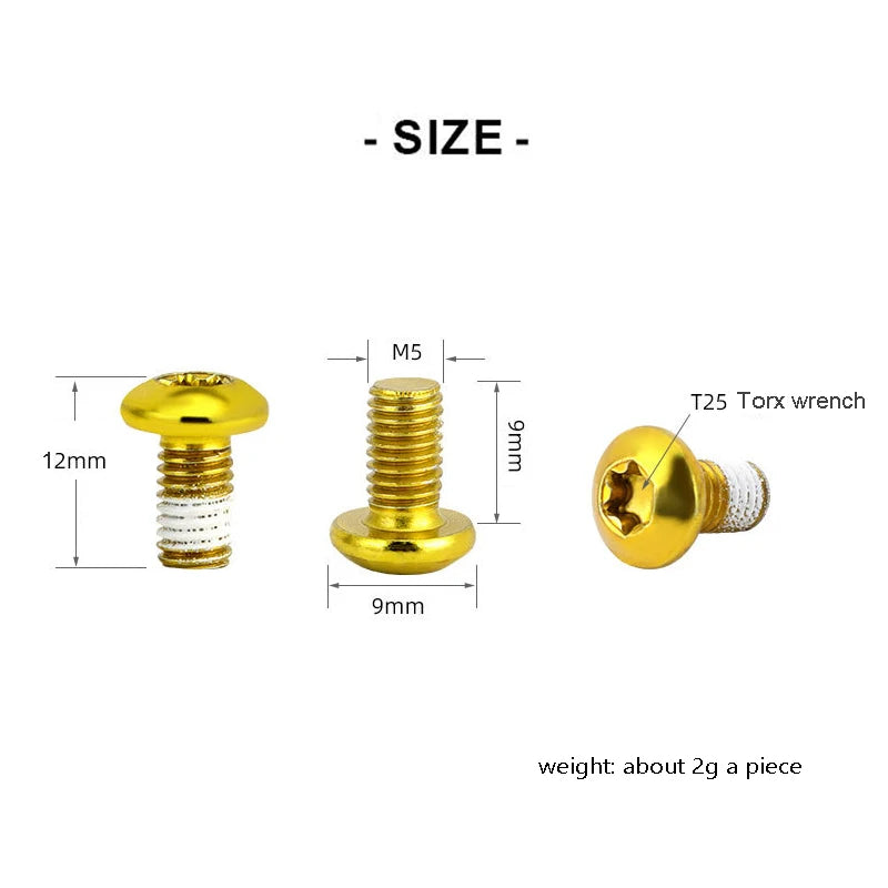 Bike Disc Brake Rotor Bolts &ndash; Durable Steel T25 M5x9 Secure Fit