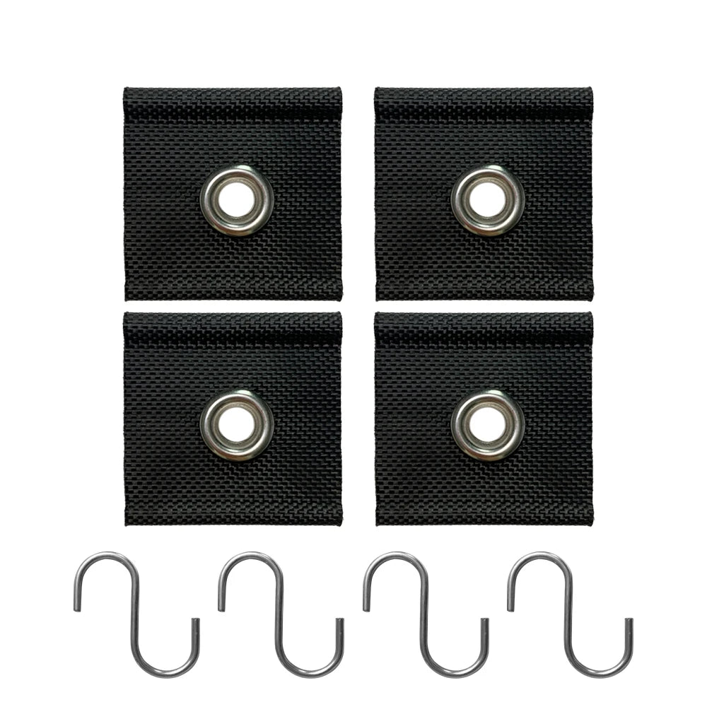 4Pcs S Shaped Camping Awning Hooks Clips - Durable &amp; Versatile for RV, Tent &amp; Home PC-4 Black