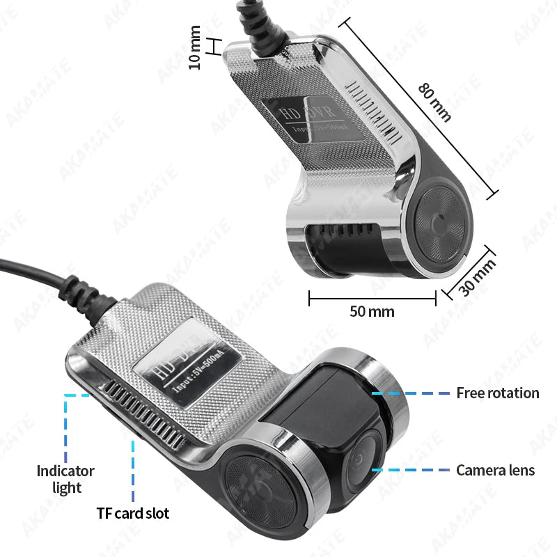 AKAMATE Car DVR Recorder - Full HD 720P Plug And Play