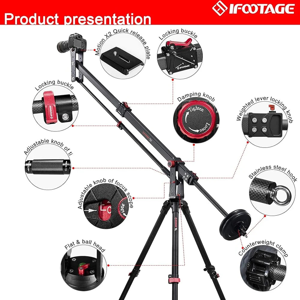 IFOOTAGE M1 III &ndash; 85in Carbon Fiber Jib Crane Foldable