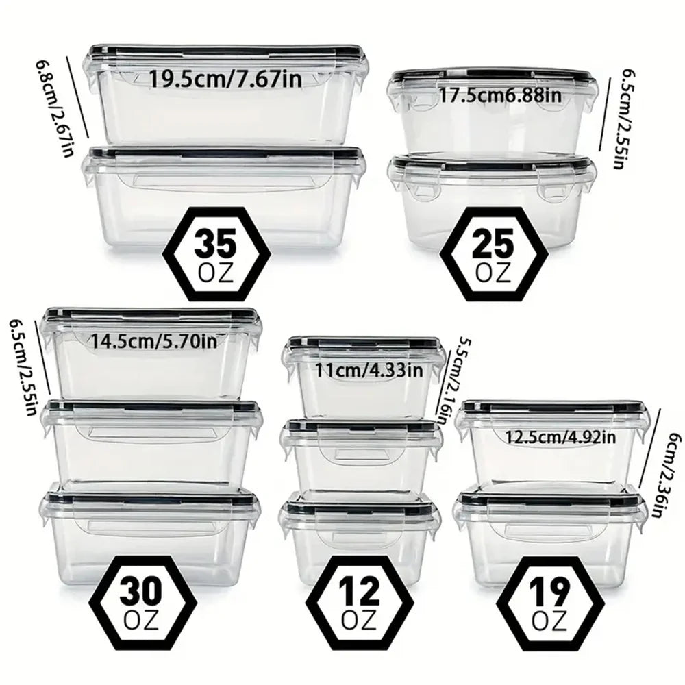 Kitchen Food Containers 12pc Set &ndash; Durable BPA Free Storage