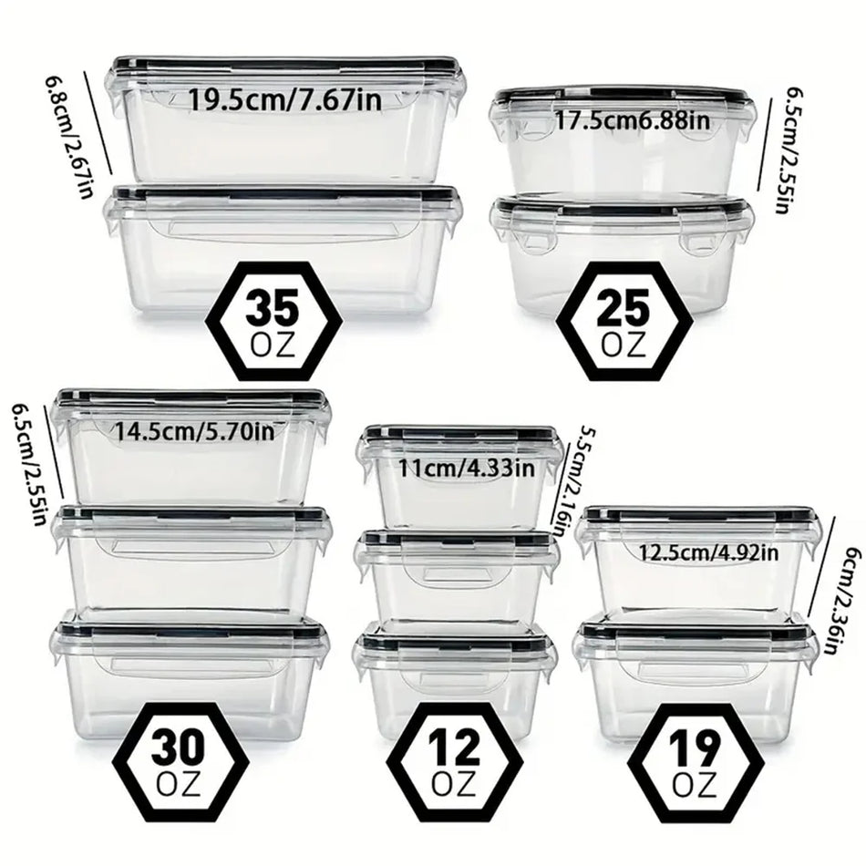 Kitchen Food Containers 12pc Set &ndash; Durable BPA Free Storage