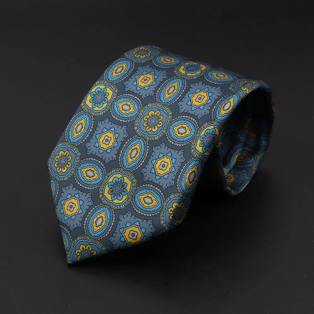 High Quality Soft Silk Ties in 51 Colours - Geometric Pattern Necktie for Men 21