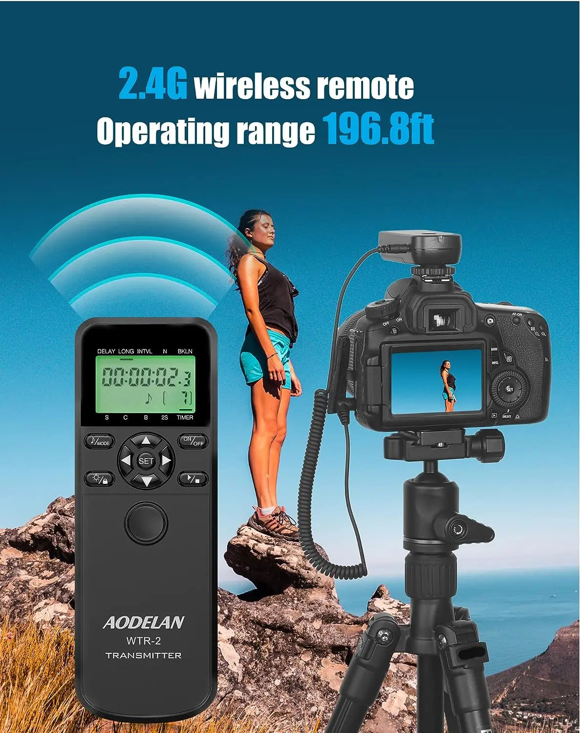 Wireless Camera Timer Remote for DSLR - AODELAN WTR-2