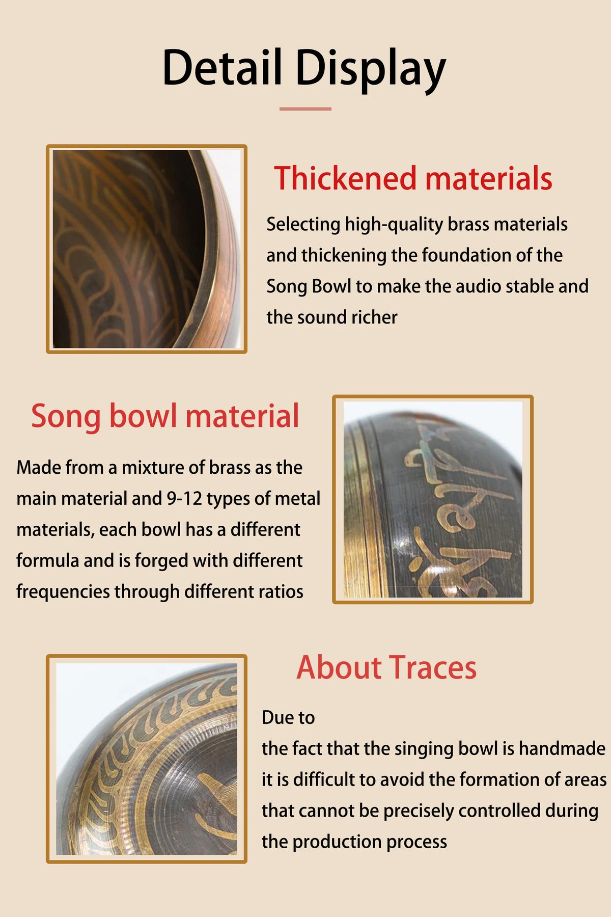 Tibetan Singing Bowl Set 8.5 to 20 cm - Meditation Aid