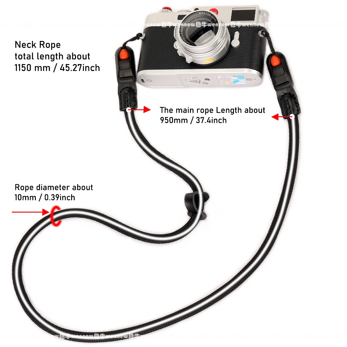 Quick Release Beads Round Rope Camera Strap for Canon, Nikon, Sony &amp; More