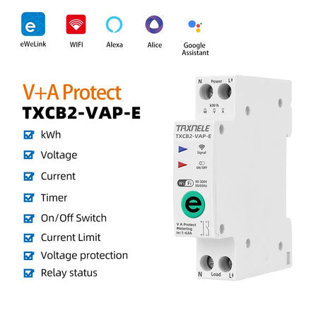 APNEU WiFi Smart Circuit Breaker with Energy Meter and Remote Control