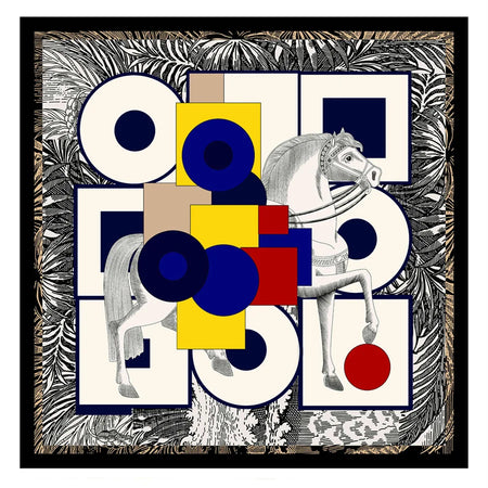 POBING Twill Silk Square Scarf &ndash; Captivating Giraffe Print