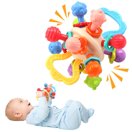 Baby Rattle Toy Hand Grab Ball &ndash; Soft Silicone for Infants