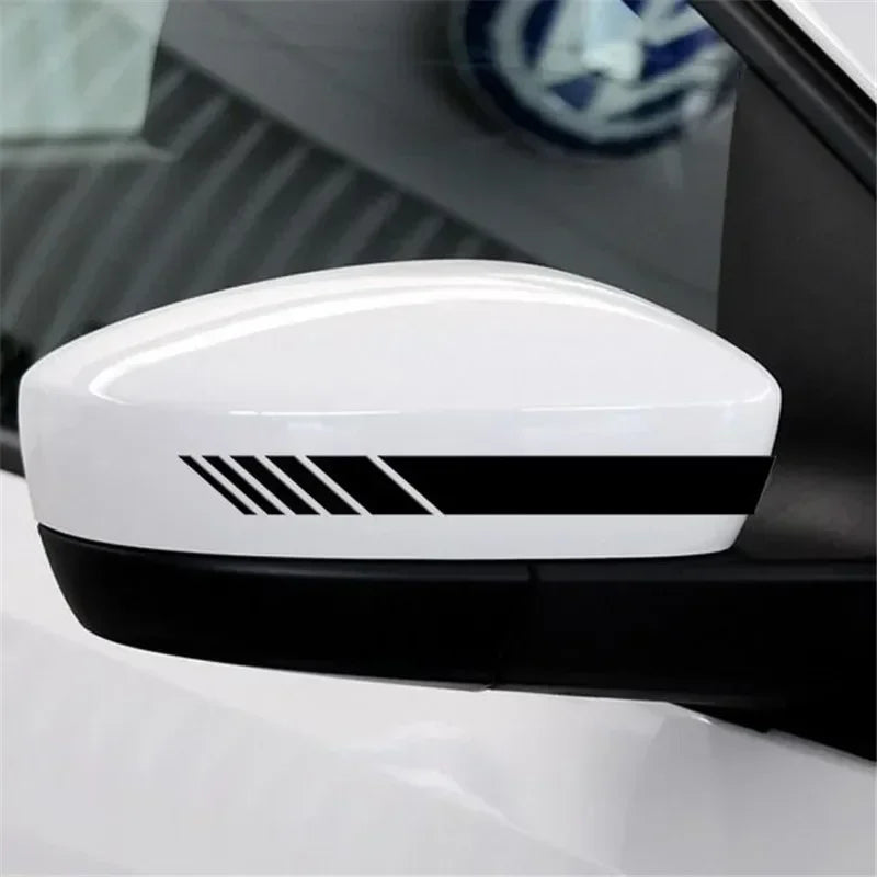 Side Mirror Stickers Color Stripe Decal Universal Car 2Pcs
