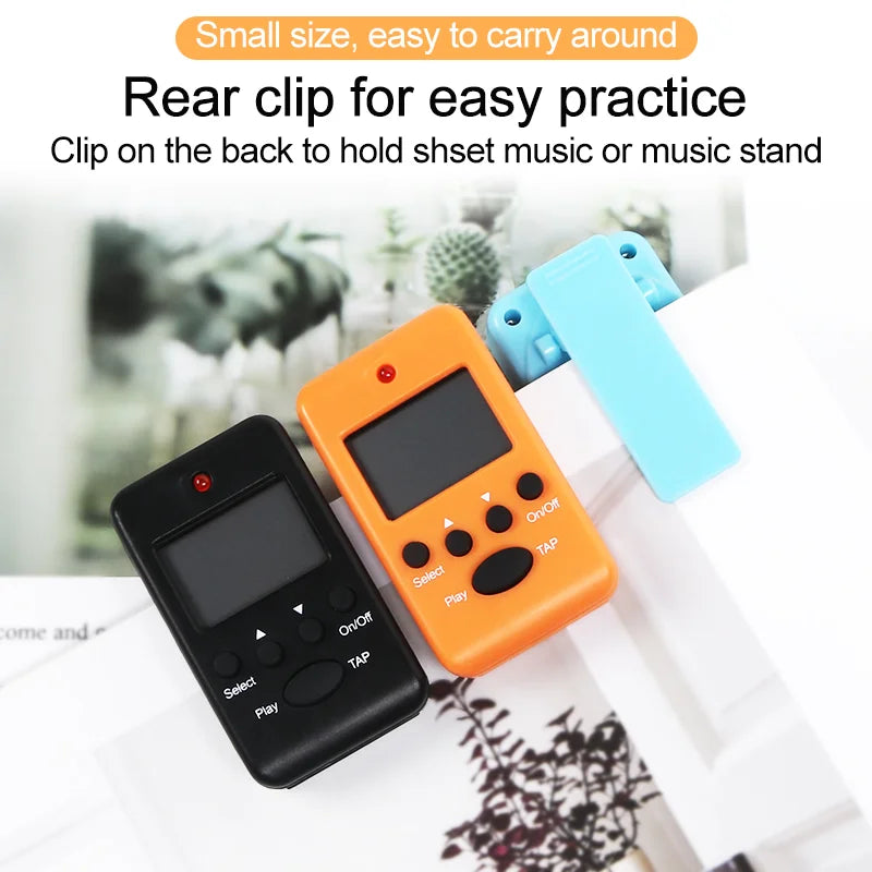 Portable Digital Metronome With Clip-On LCD, Adjustable Volume For Piano, Guitar
