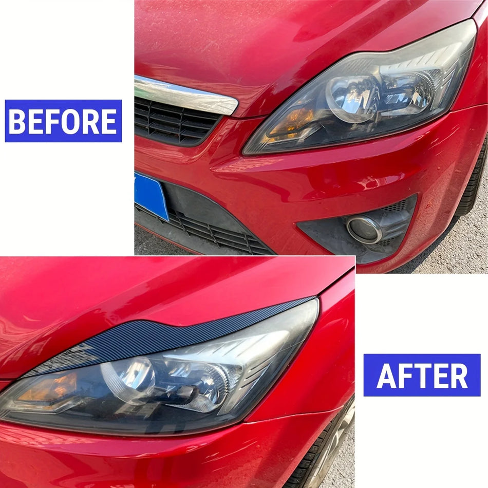 Headlight Eyelid Trims Carbon Look For Ford Focus MK2 MK2.5 2008-2011