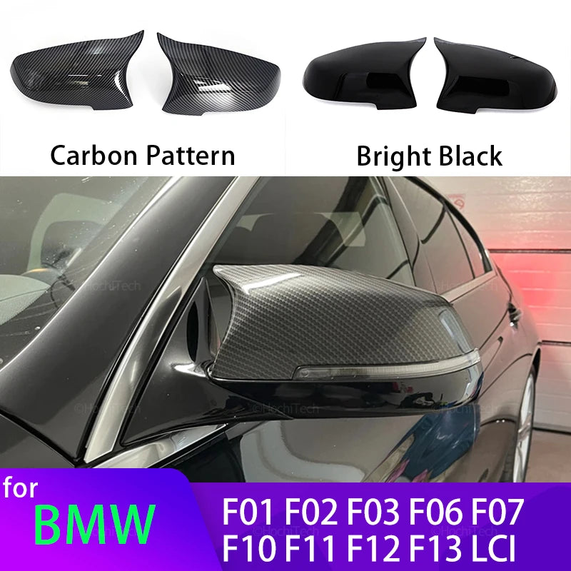 Cubiertas de Espejo Lateral de Fibra de Carbono para BMW Series 5 6 7 F10 F11 F18 F07 F12 F13 F06 F01 F02 LCI