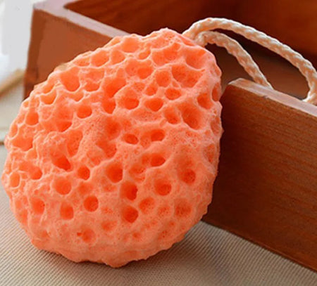 Honeycomb Baby Bath Sponge Brush for Gentle Exfoliation and Cleansing Orange