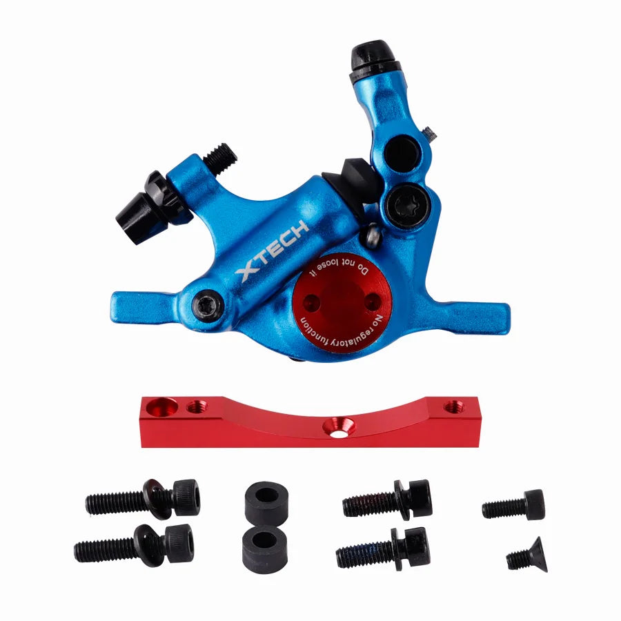 ZOOM Xtech HB100 Aluminium Alloy Hydraulic Brake Calipers &ndash; Enhanced Stopping Power For Xiaomi M365 Pro Electric Scooter Blue red set