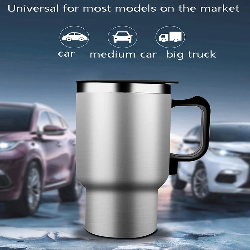 12V 450ml Stainless Steel Car Heating Mug - USB Heated