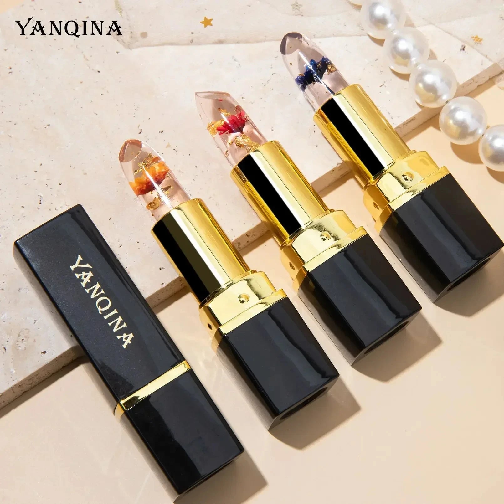 YANQINA Magic Lipstick Florett Jelly - Long Lasting Gold Foil, 24 Hours