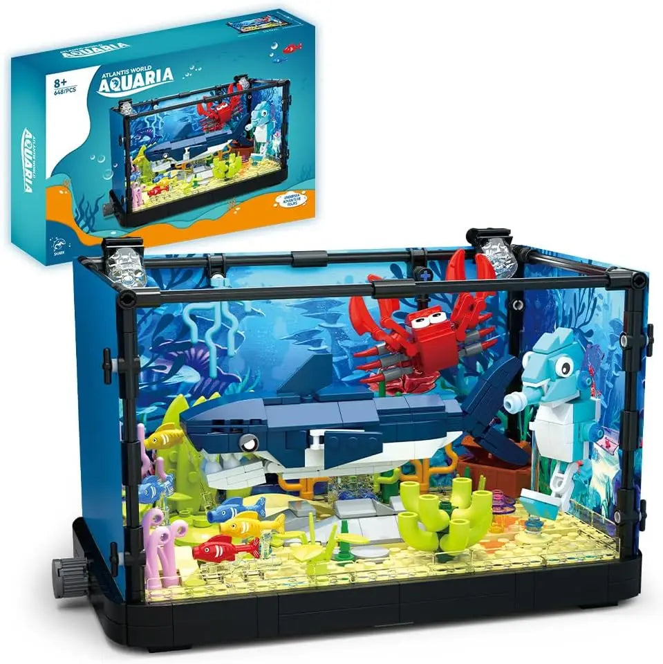 MOC Ocean Fish Tank Building Block Set &ndash; Creative Play Shark / with box / CHINA