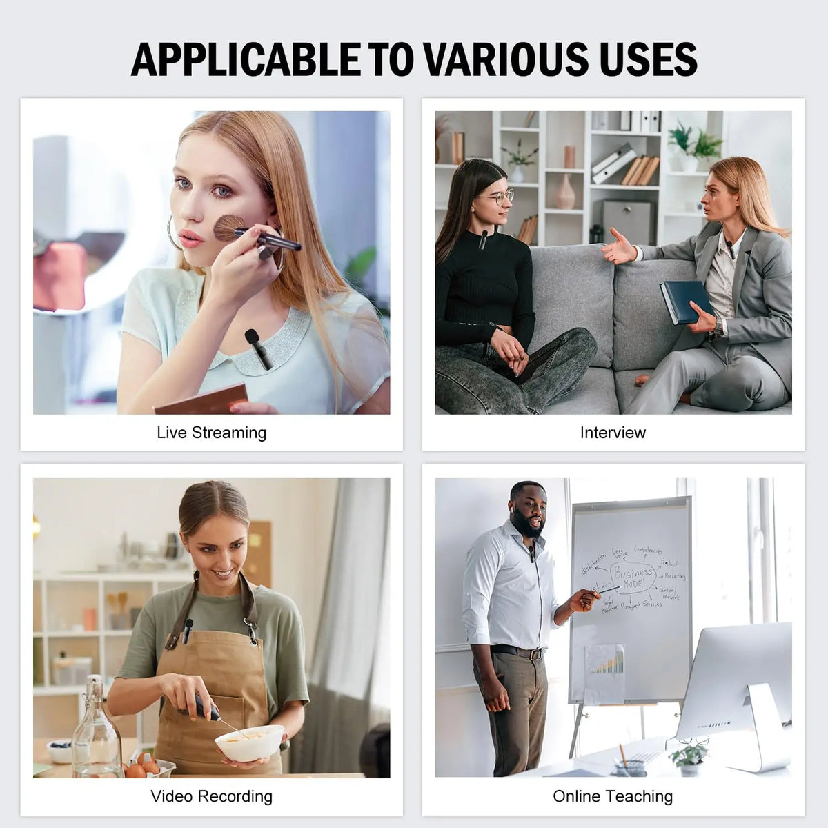 Basix Wireless Lavalier Microphone for iPhone16 - Mini, Replaceable, Windproof Audio Recording