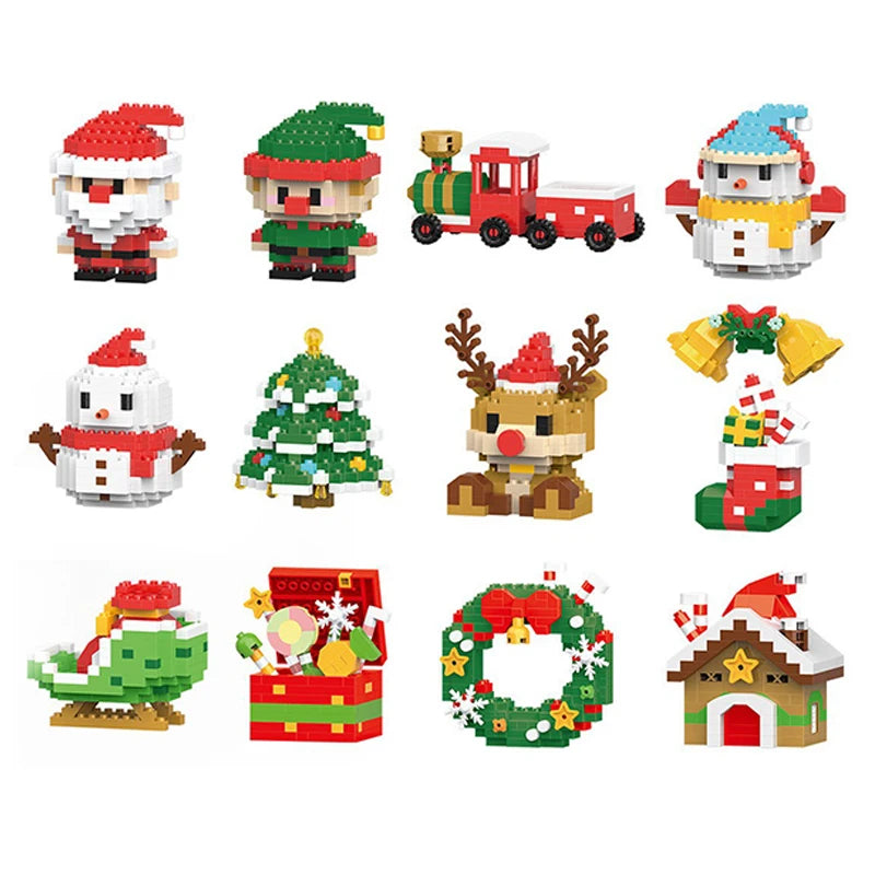 Christmas Building Block Set &ndash; Fun Puzzle Assembling for Kids 12 SETS