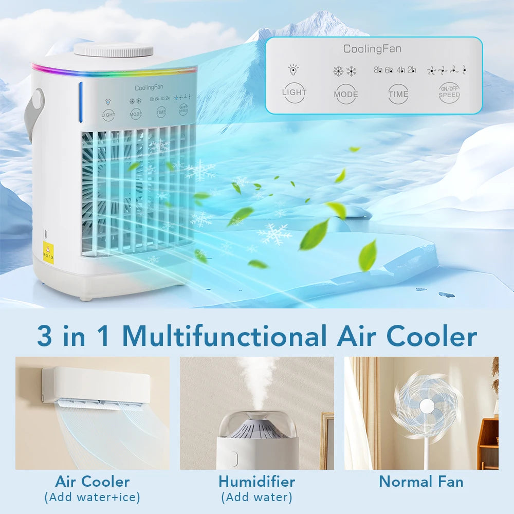 Portable USB Air Conditioner &amp; Evaporative Cooler with Humidifier