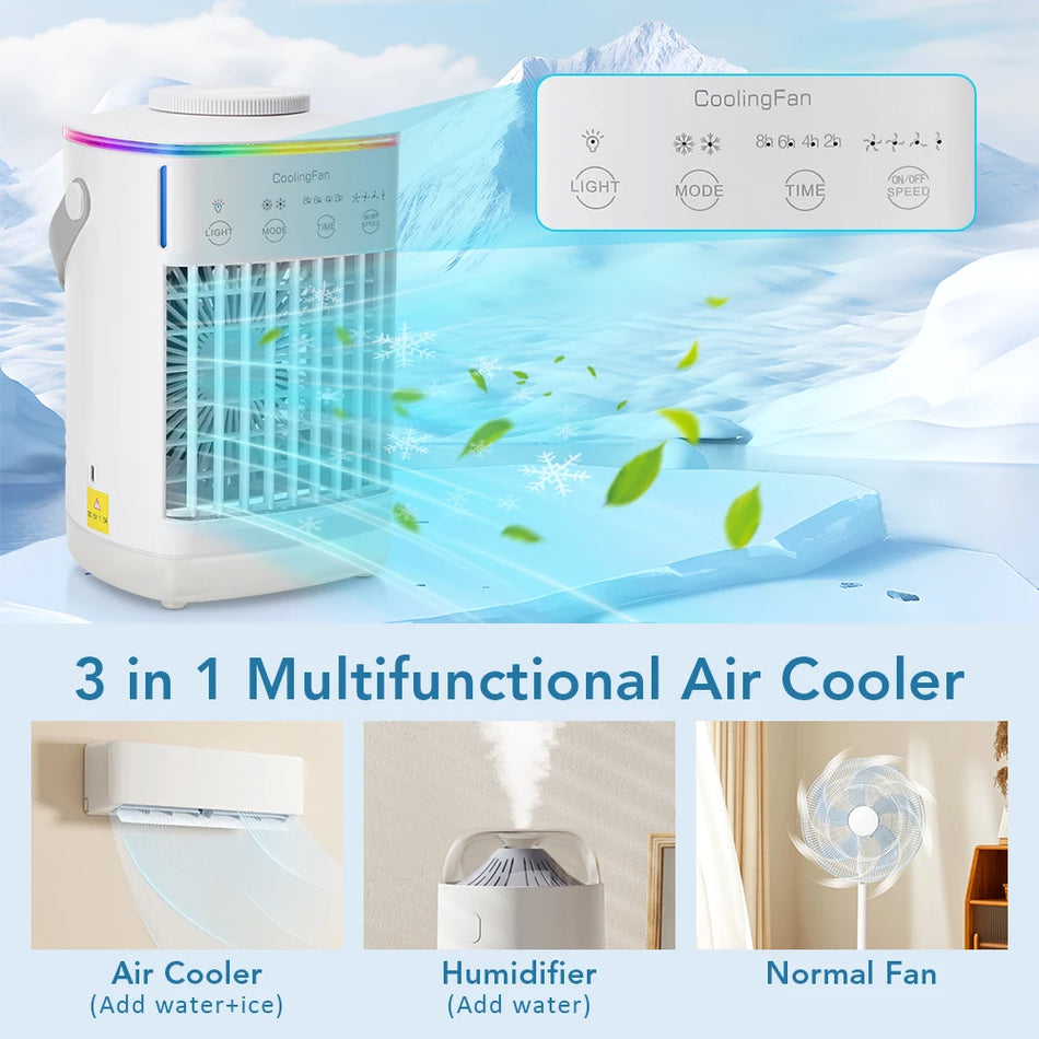 Portable USB Air Conditioner &amp; Evaporative Cooler with Humidifier