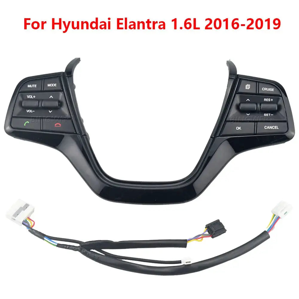 Steering Wheel Cruise Control Buttons Switch Piano Black For Hyundai Elantra 1.6L 2016 2017 2018 2019 Car Accessories by InterCyprus Trading Ltd