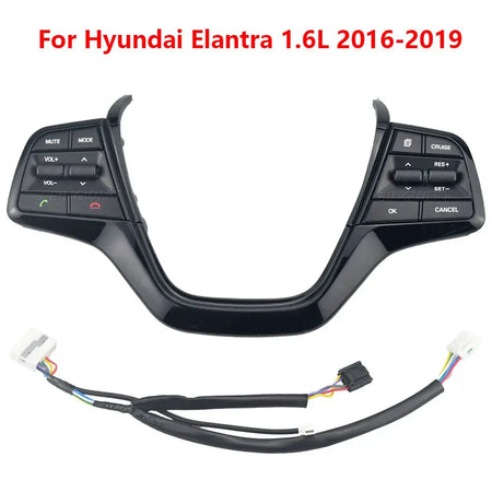 Steering Wheel Cruise Control Buttons Switch Piano Black For Hyundai Elantra 1.6L 2016 2017 2018 2019 Car Accessories by InterCyprus Trading Ltd