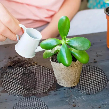 50PCS Flower Pot Mesh Pads &ndash; Prevent Soil Loss with Durable Drainage Screens