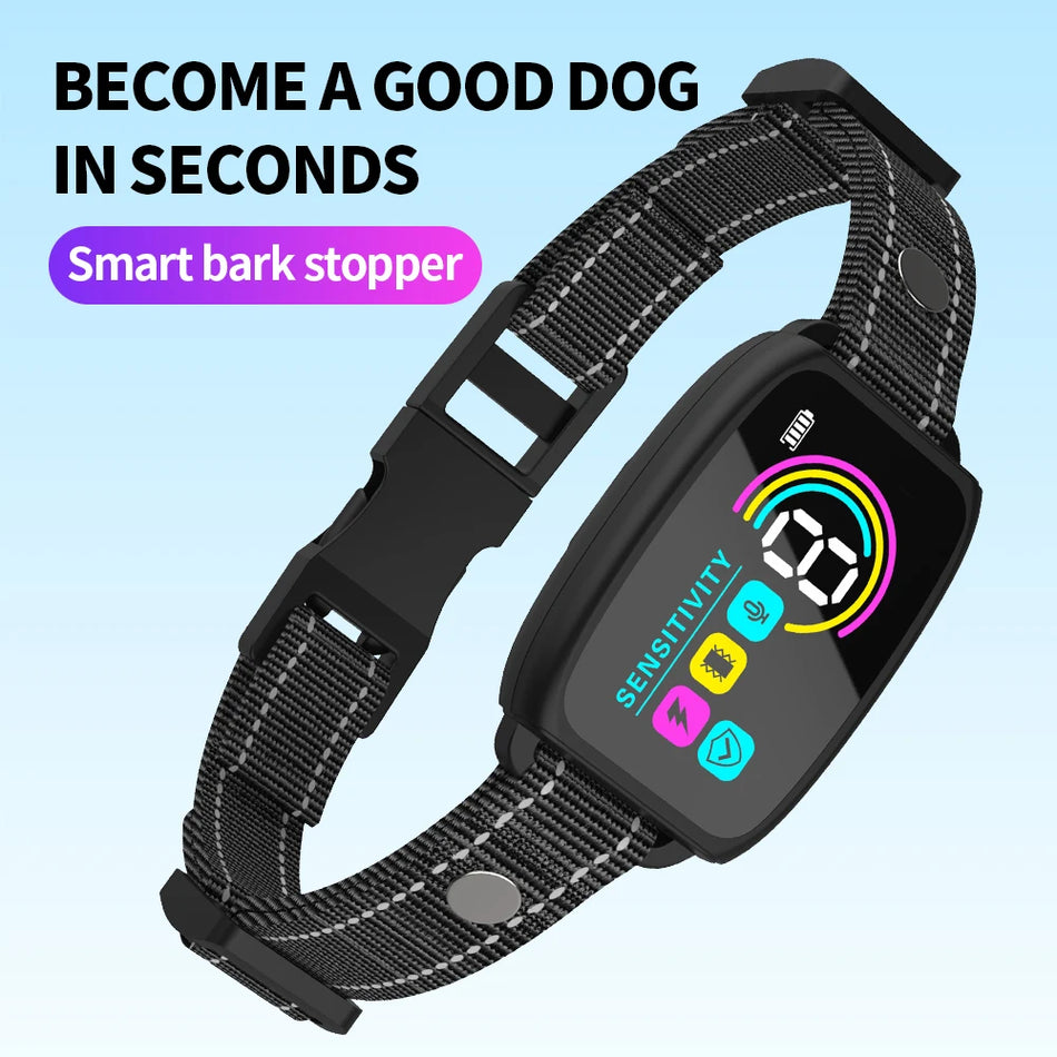 Automatic Anti Bark Dog Collar With Color Screen, Waterproof And Rechargeable