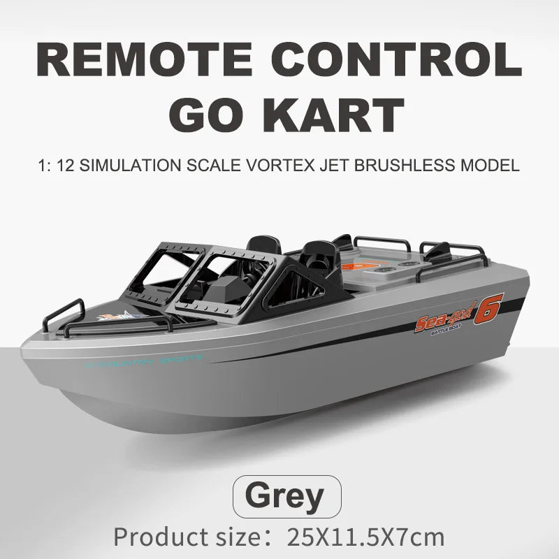 Parkten 2024 Remote Control Speedboat for Kids - 2.4G Rescue Boat TX693 Grey