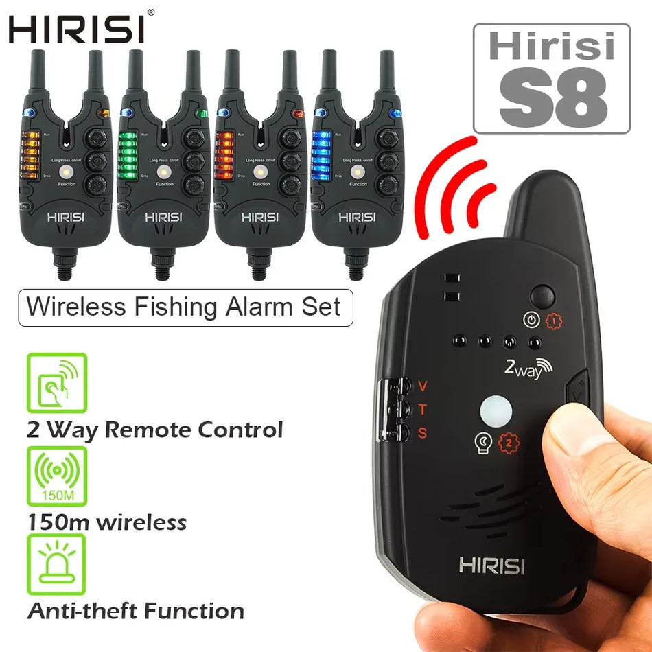 Hirisi Carp Fishing Wireless Bite Alarm S8 2 Way Remote