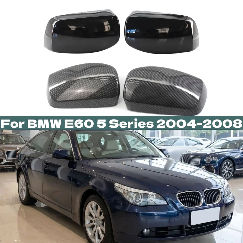 Glossy Carbon Look Rear View Mirror Cover for BMW E60 5 Series 2004-2008 by InterCyprus Trading Ltd
