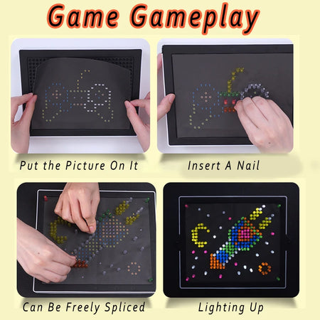 Children Light Mushroom Nail Puzzle - Glow In Dark 3D Toy