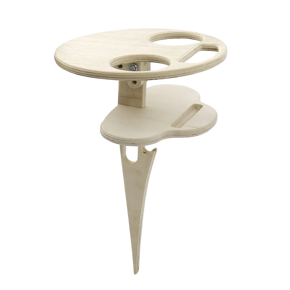 Outdoor Liquor Table Folding Round Wood Picnic &ndash; Durable