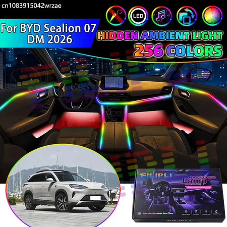 For BYD Sealion 07 DM-i DM 2026 SUV RGB Car Interior Ambient Lights Strips Breathing Lighting Kit App Control LED strips Auto by InterCyprus Trading Ltd
