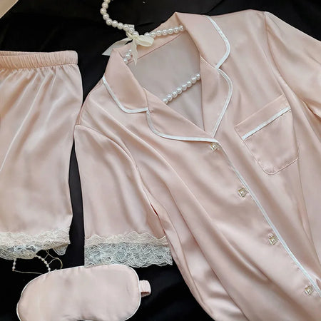 Ice Silk Pajamas - Sweet Summer Style for Women