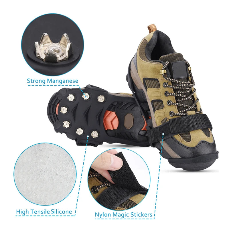 11 Teeth Anti-Slip Crampons for Winter Hiking and Climbing