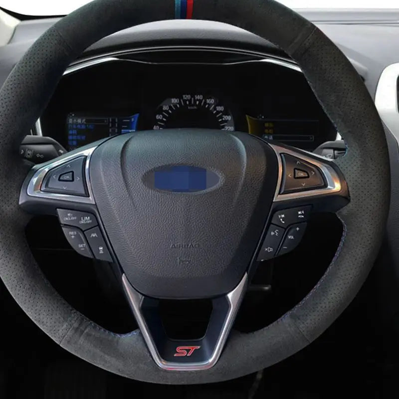 Черен велурен калъф за волан за Ford Mondeo Fusion Edge 2013-2019
