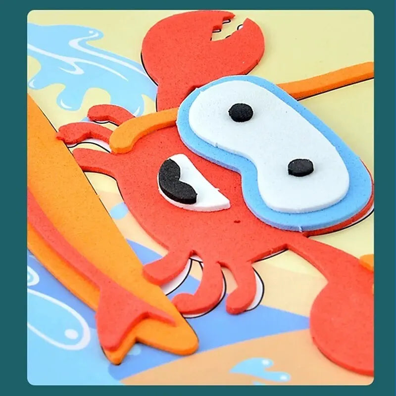 3D EVA Foam Sticker Art Craft Kit for Kids - 10 Pcs