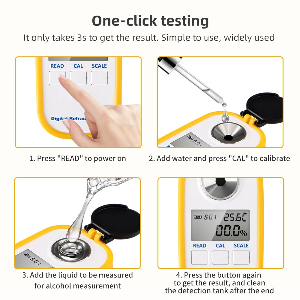 Digital Sugar Refractometer &ndash; Wide Brix Range 0-94 Percent